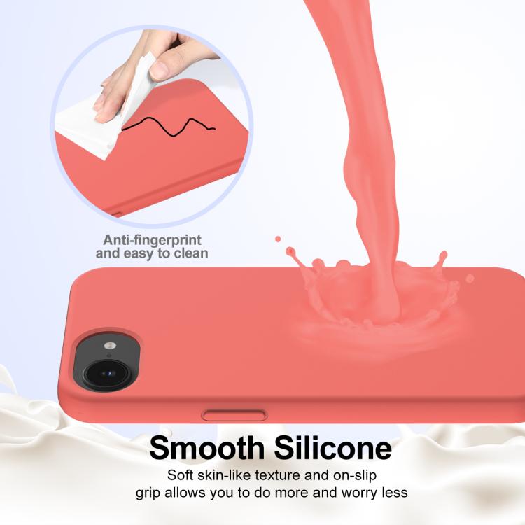 For iPhone 16e Shockproof Silicone Magsafe Phone Case(Pink Orange)