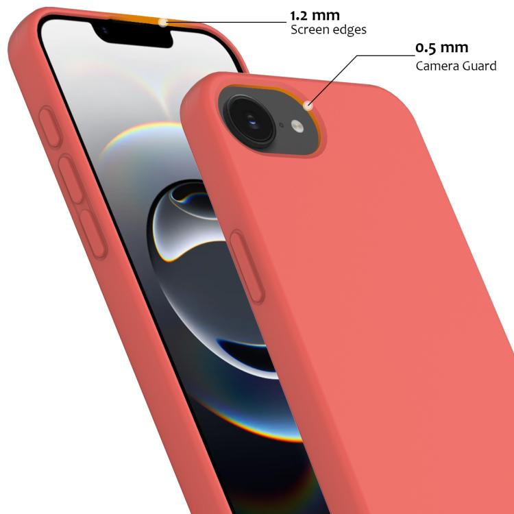 For iPhone 16e Shockproof Silicone Magsafe Phone Case(Pink Orange)