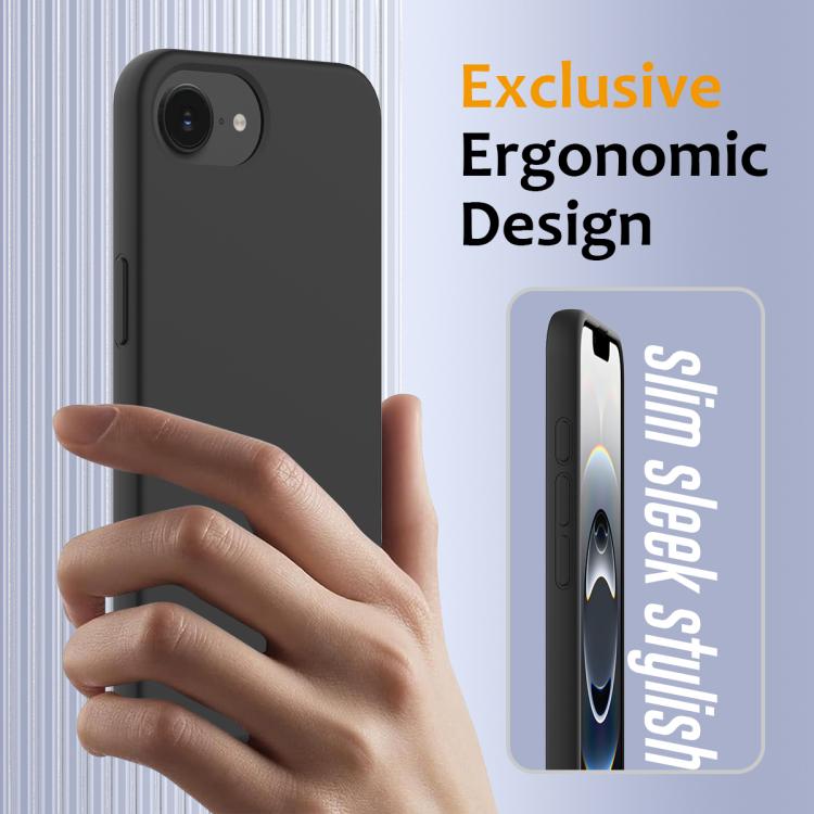 For iPhone 16e Shockproof Silicone Magsafe Phone Case(Black)