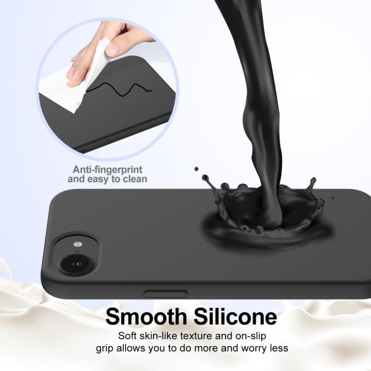 For iPhone 16e Shockproof Silicone Magsafe Phone Case(Black)