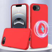 For iPhone 16e Shockproof Silicone Magsafe Phone Case(Red)