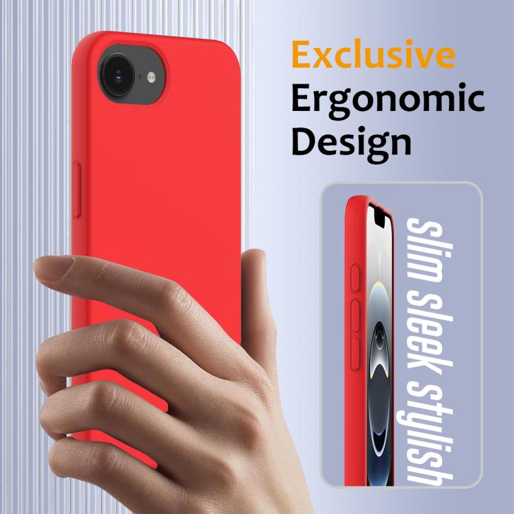 For iPhone 16e Shockproof Silicone Magsafe Phone Case(Red)