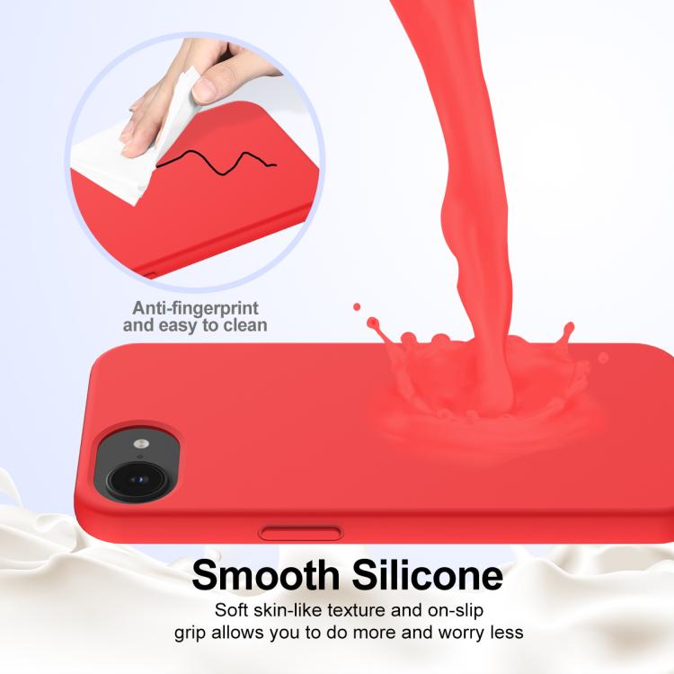 For iPhone 16e Shockproof Silicone Magsafe Phone Case(Red)