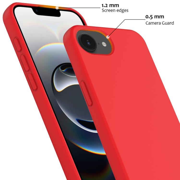For iPhone 16e Shockproof Silicone Magsafe Phone Case(Red)