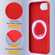 For iPhone 16e Shockproof Silicone Magsafe Phone Case(Red)