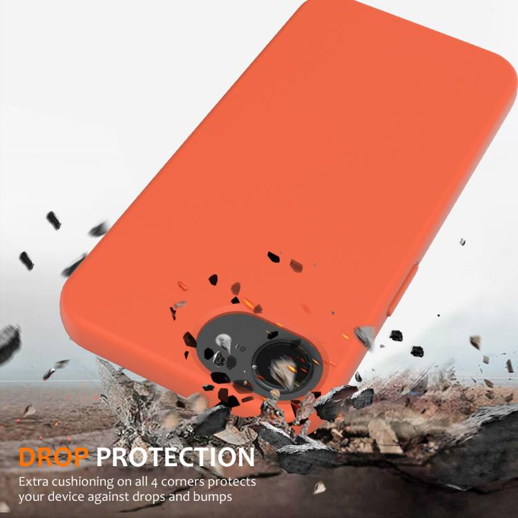 For iPhone 16e Shockproof Silicone Magsafe Phone Case(Gold Orange)