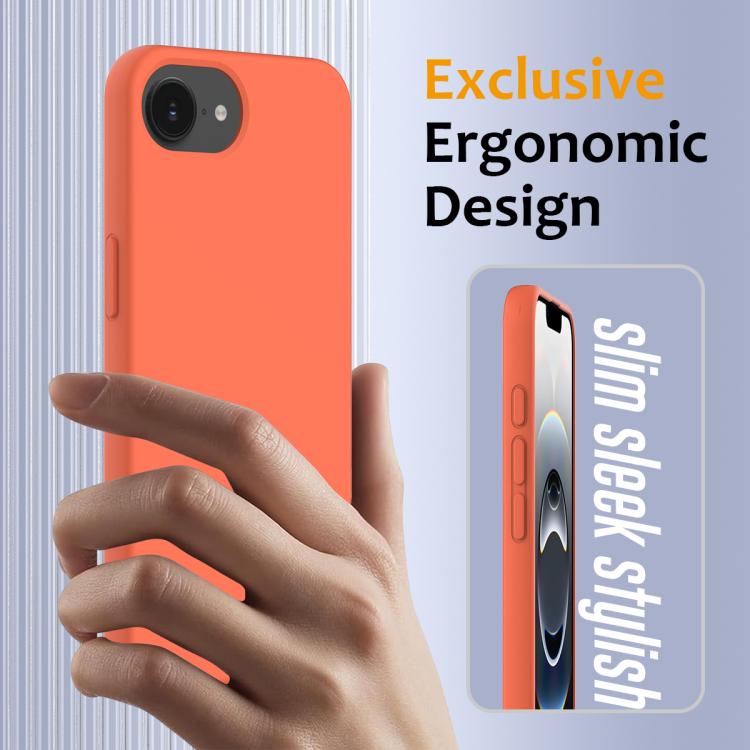 For iPhone 16e Shockproof Silicone Magsafe Phone Case(Gold Orange)