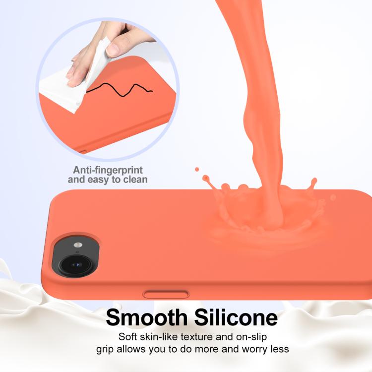 For iPhone 16e Shockproof Silicone Magsafe Phone Case(Gold Orange)