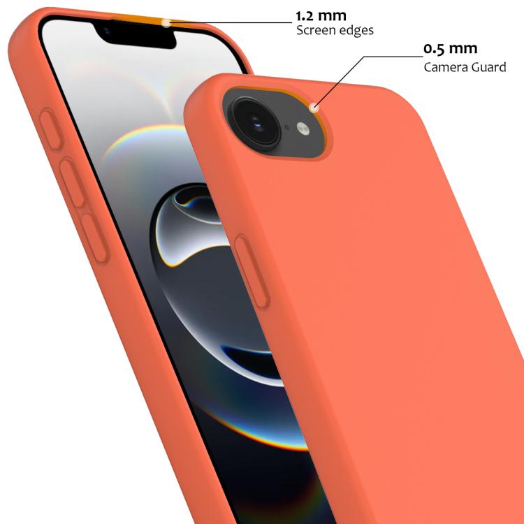 For iPhone 16e Shockproof Silicone Magsafe Phone Case(Gold Orange)