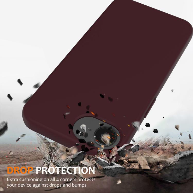 For iPhone 16e Shockproof Silicone Magsafe Phone Case(Plum Color)