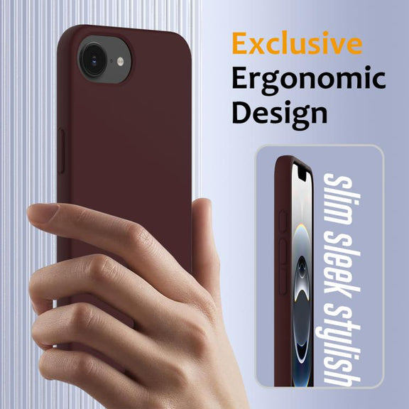 For iPhone 16e Shockproof Silicone Magsafe Phone Case(Plum Color)