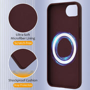 For iPhone 16e Shockproof Silicone Magsafe Phone Case(Plum Color)