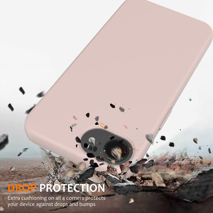 For iPhone 16e Shockproof Silicone Magsafe Phone Case(Sand Pink)
