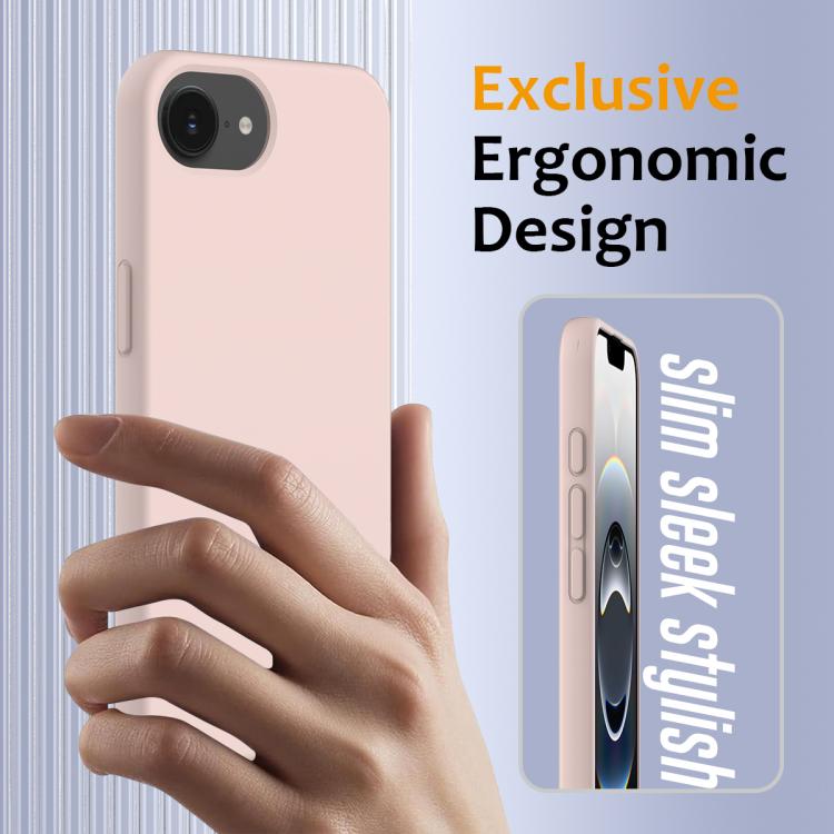 For iPhone 16e Shockproof Silicone Magsafe Phone Case(Sand Pink)