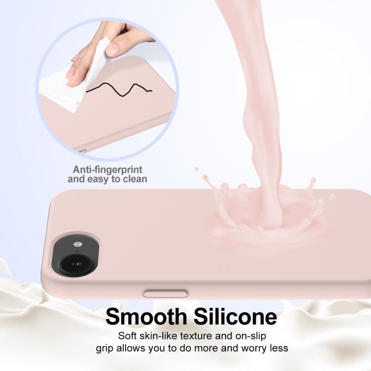 For iPhone 16e Shockproof Silicone Magsafe Phone Case(Sand Pink)