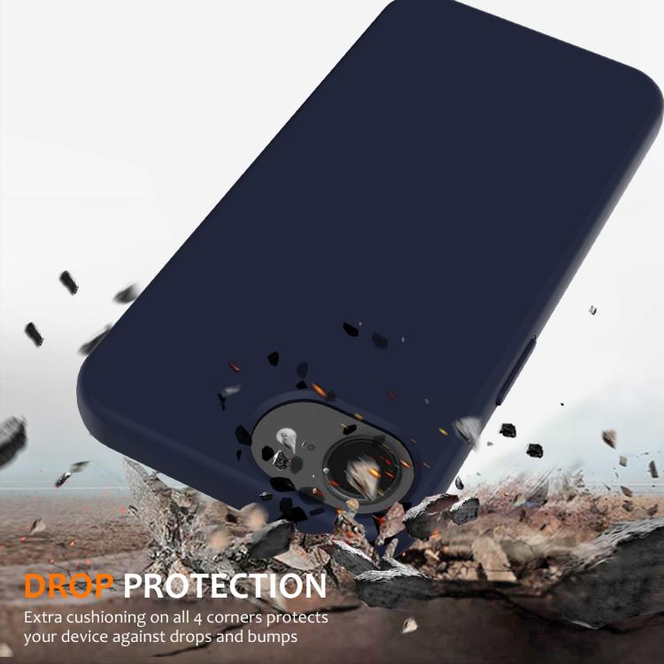 For iPhone 16e Shockproof Silicone Magsafe Phone Case(Navy Blue)