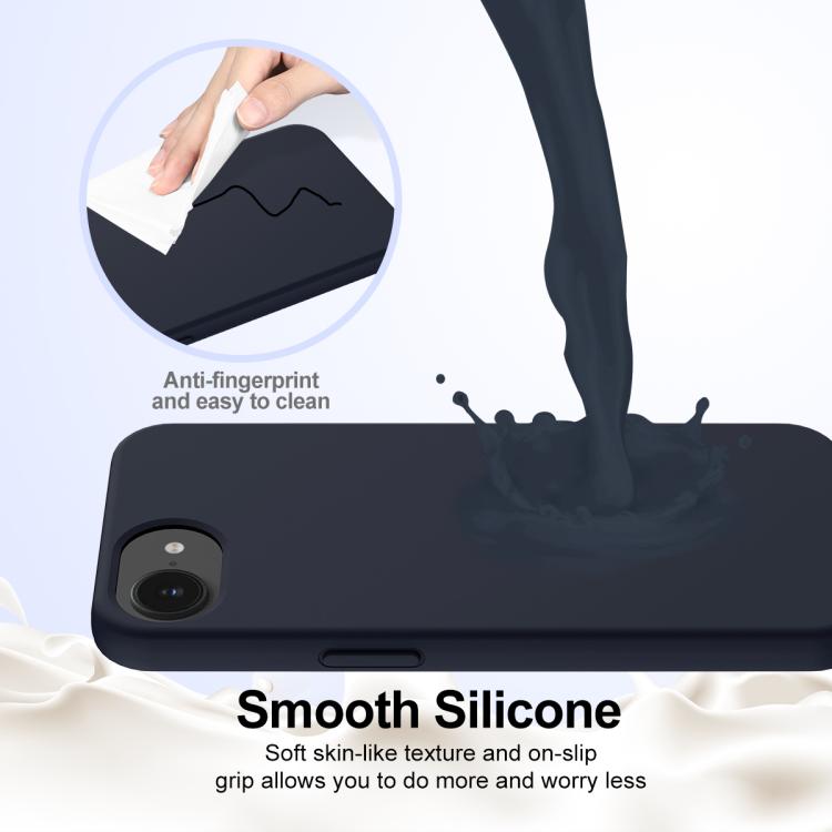 For iPhone 16e Shockproof Silicone Magsafe Phone Case(Navy Blue)