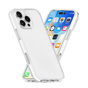 For iPhone 16 Pro Two-color Shockproof High Transparency TPU Phone Case(White)