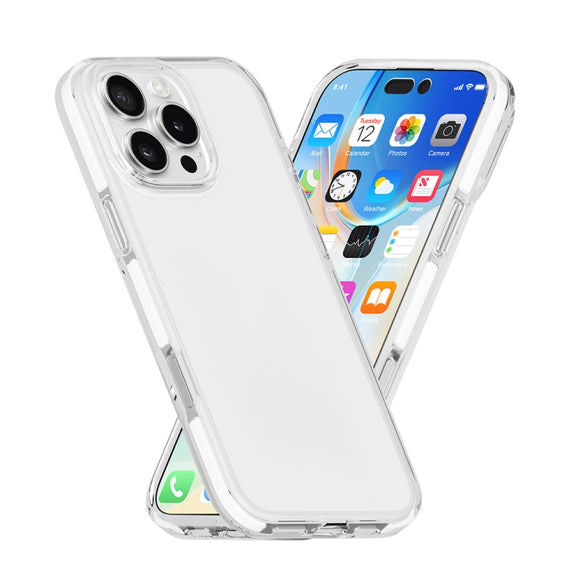 For iPhone 16 Pro Two-color Shockproof High Transparency TPU Phone Case(White)