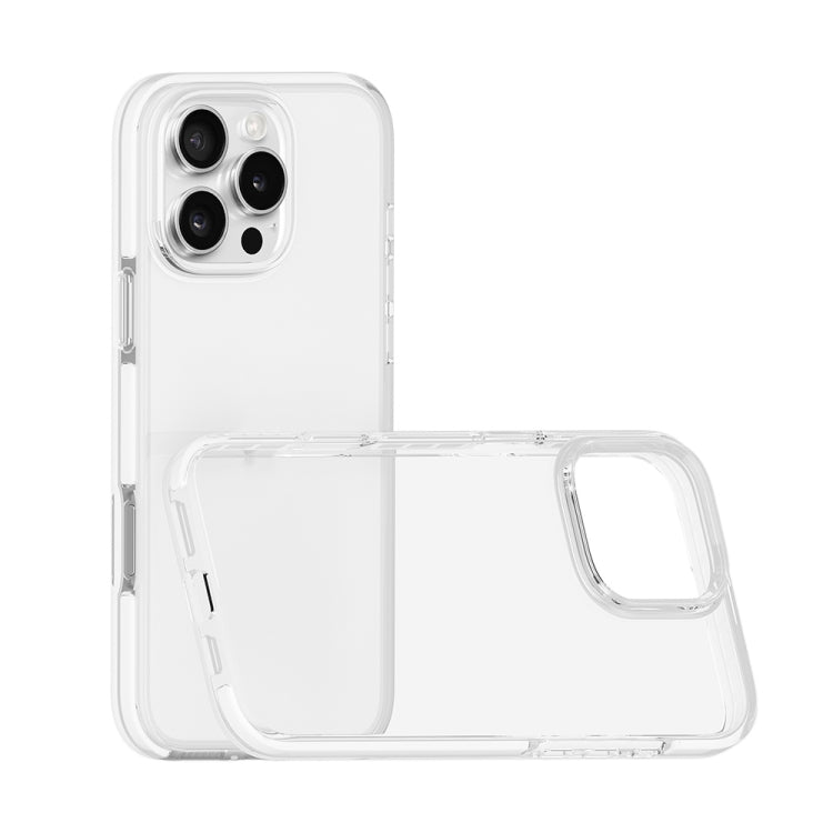 For iPhone 16 Pro Two-color Shockproof High Transparency TPU Phone Case(White)