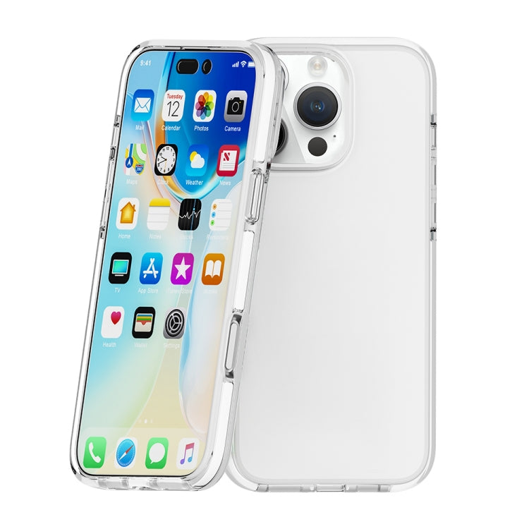 For iPhone 16 Pro Two-color Shockproof High Transparency TPU Phone Case(White)