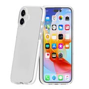 For iPhone 16 Plus Two-color Shockproof High Transparency TPU Phone Case(White)
