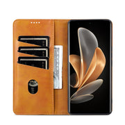 For Xiaomi 14 Ultra AZNS Magnetic Calf Texture Flip Leather Phone Case(Light Brown)