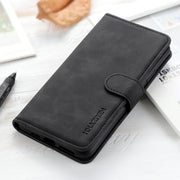 For iPhone 16 KHAZNEH Retro Texture Leather Phone Case(Black)