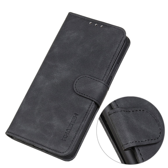 For iPhone 16 KHAZNEH Retro Texture Leather Phone Case(Black)