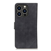 For iPhone 16 Pro Max KHAZNEH Retro Texture Leather Phone Case(Black)
