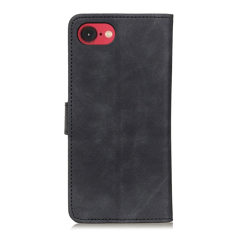 For iPhone 16e KHAZNEH Retro Texture Leather Phone Case(Black)