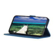 For iPhone 16e KHAZNEH Retro Texture Leather Phone Case(Blue)