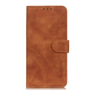 For iPhone 16e KHAZNEH Retro Texture Leather Phone Case(Brown)