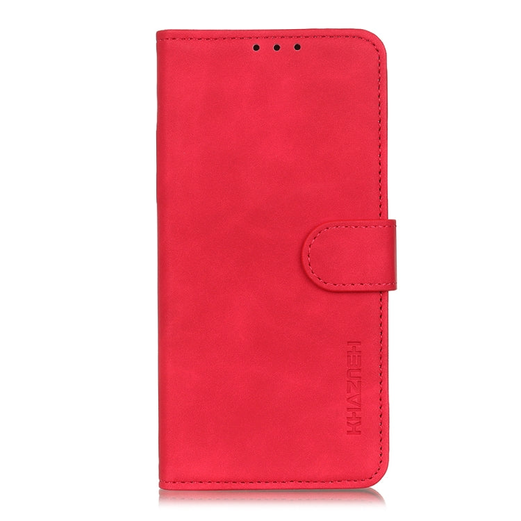 For iPhone 16e KHAZNEH Retro Texture Leather Phone Case(Red)