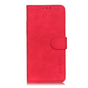 For iPhone 16e KHAZNEH Retro Texture Leather Phone Case(Red)
