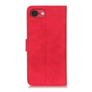 For iPhone 16e KHAZNEH Retro Texture Leather Phone Case(Red)