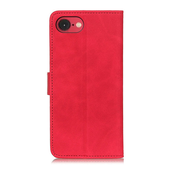 For iPhone 16e KHAZNEH Retro Texture Leather Phone Case(Red)