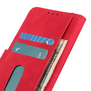 For iPhone 16e KHAZNEH Retro Texture Leather Phone Case(Red)