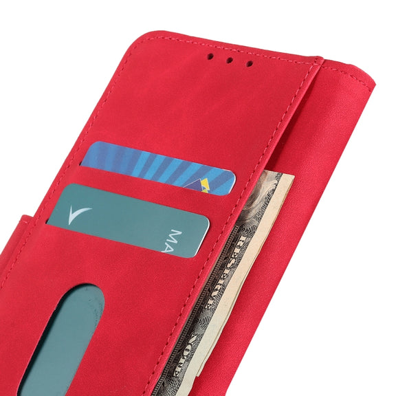 For iPhone 16e KHAZNEH Retro Texture Leather Phone Case(Red)