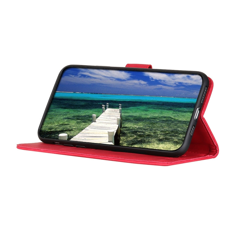 For iPhone 16e KHAZNEH Retro Texture Leather Phone Case(Red)