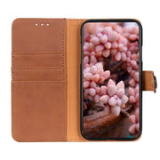 For iPhone 16 KHAZNEH Cowhide Texture Horizontal Flip Leather Phone Case(Brown)