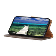 For iPhone 16 Pro KHAZNEH Cowhide Texture Horizontal Flip Leather Phone Case(Khaki)
