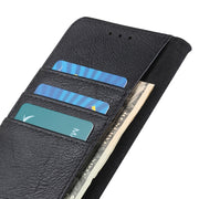 For iPhone 16e KHAZNEH Cowhide Texture Horizontal Flip Leather Phone Case(Black)