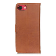 For iPhone 16e KHAZNEH Cowhide Texture Horizontal Flip Leather Phone Case(Brown)