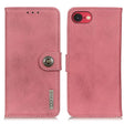 For iPhone 16e KHAZNEH Cowhide Texture Horizontal Flip Leather Phone Case(Pink) - iPhone 16e Cases by PMC TechLife | Online Shopping South Africa | PMC TechLife | Buy Now Pay Later Mobicred