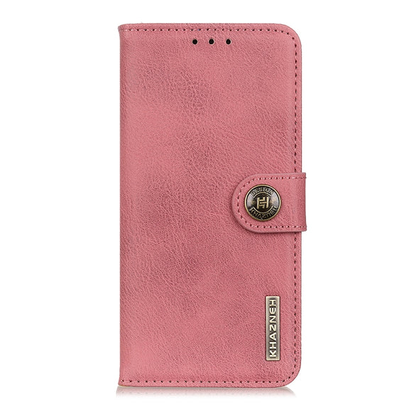 For iPhone 16e KHAZNEH Cowhide Texture Horizontal Flip Leather Phone Case(Pink)