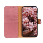 For iPhone 16e KHAZNEH Cowhide Texture Horizontal Flip Leather Phone Case(Pink)