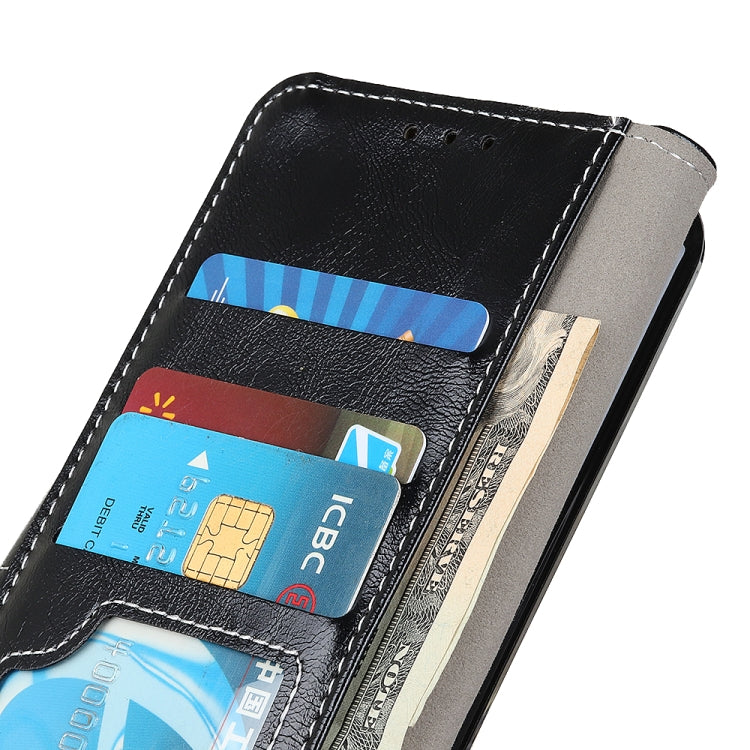 For iPhone 16e Retro Crazy Horse Texture Horizontal Flip Leather Phone Case(Black)