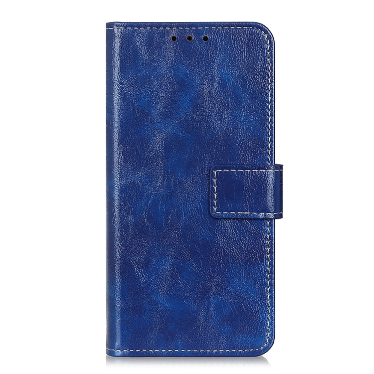 For iPhone 16e Retro Crazy Horse Texture Horizontal Flip Leather Phone Case(Blue)