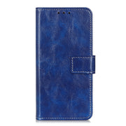 For iPhone 16e Retro Crazy Horse Texture Horizontal Flip Leather Phone Case(Blue)